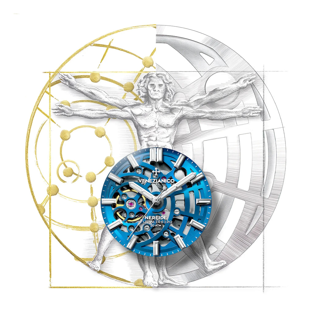 Venezianico Automatic Watch Nereide UltraLeggero 42 Skeleton Aqua
