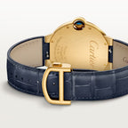 Ballon Bleu De Cartier Watch | 40mm, Alligator Leather Strap, Blue Dial