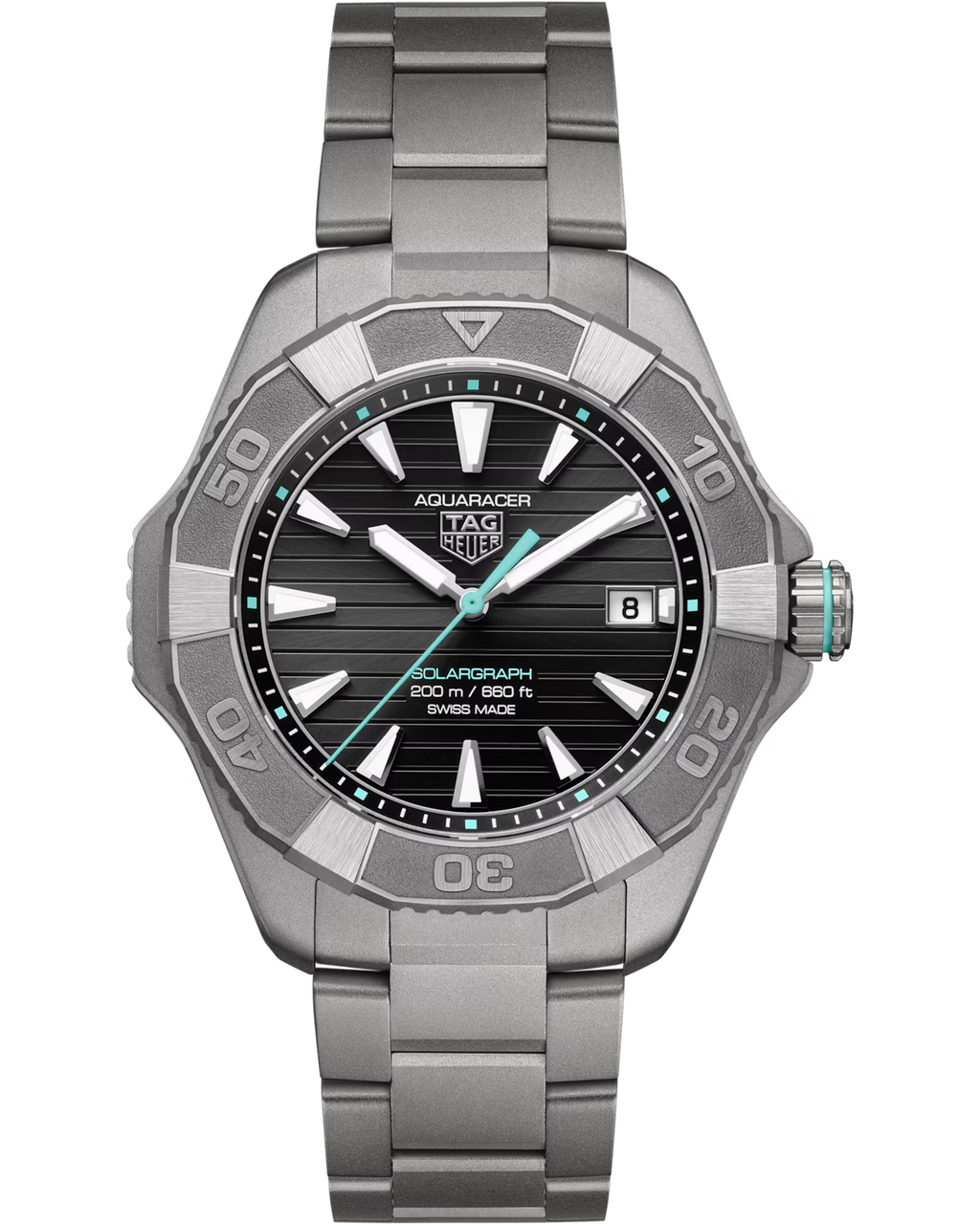 Aquaracer Professional 200 Solargraph | 40mm, Titanium, Black Dial, Men's Watch