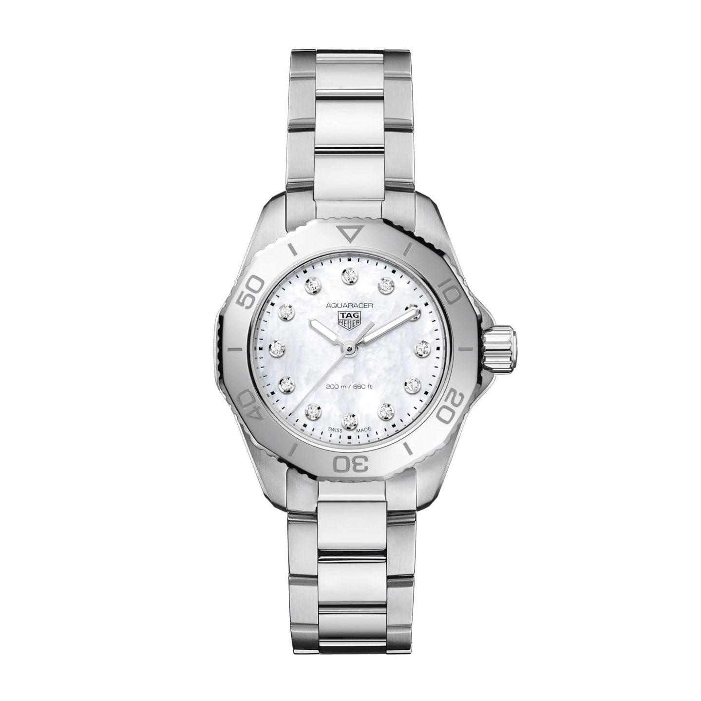 TAG Heuer Aquaracer Ladies White Mother of Pearl Diamond Watch