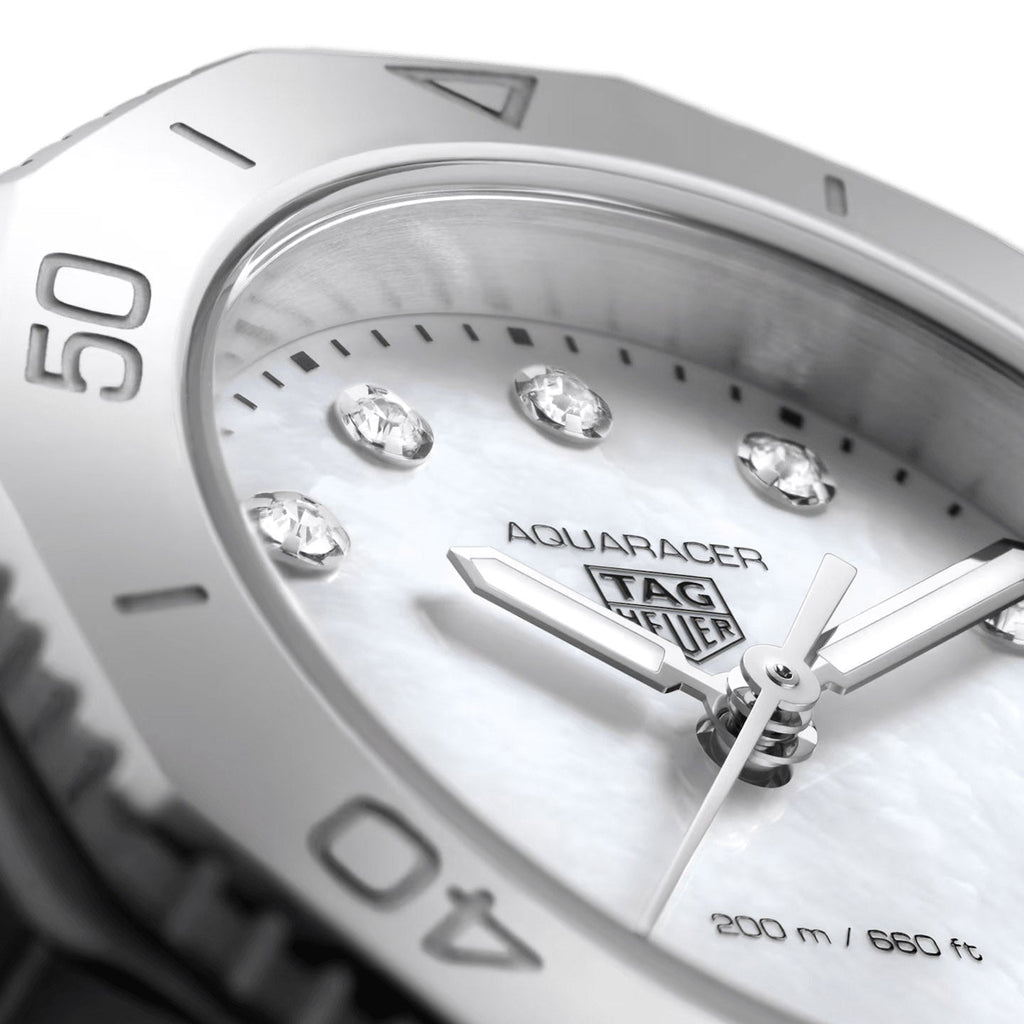 TAG Heuer Aquaracer Ladies White Mother of Pearl Diamond Watch