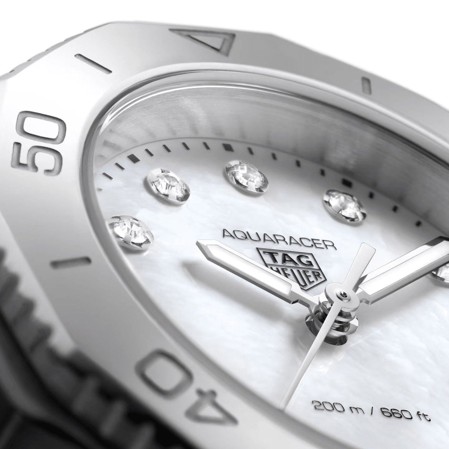 TAG Heuer Aquaracer Ladies White Mother of Pearl Diamond Watch