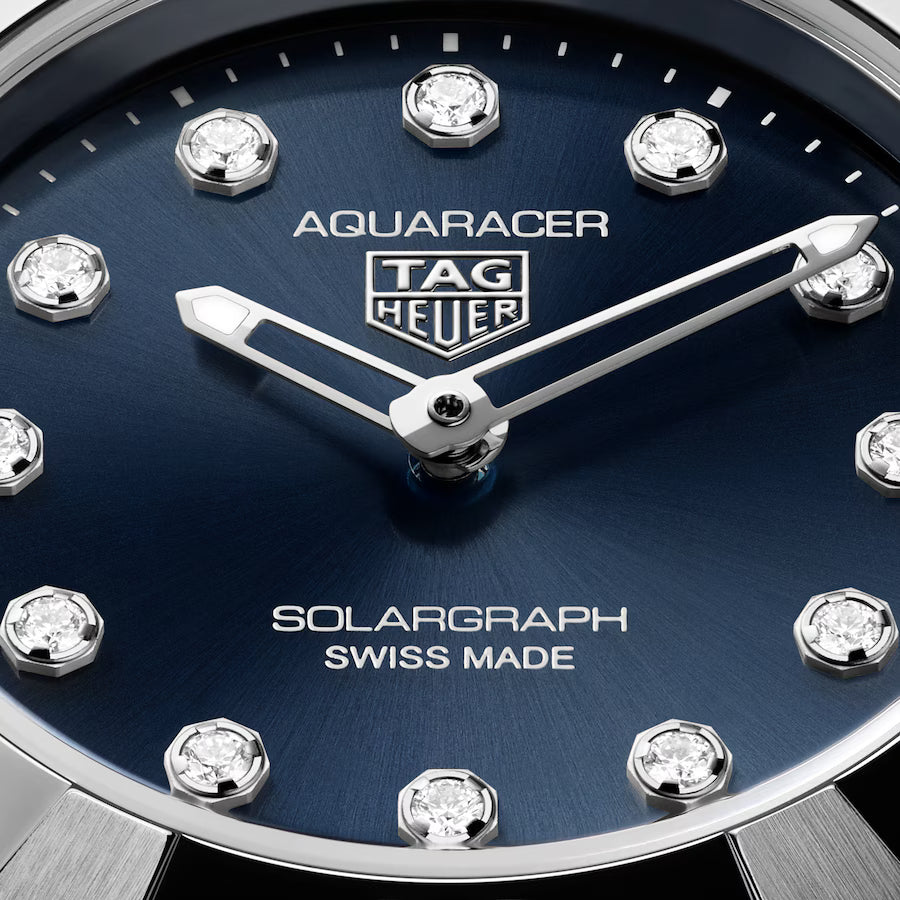 Aquaracer Professional 100 Solargraph | 28mm, Steel, Blue Dial, Womens Watch