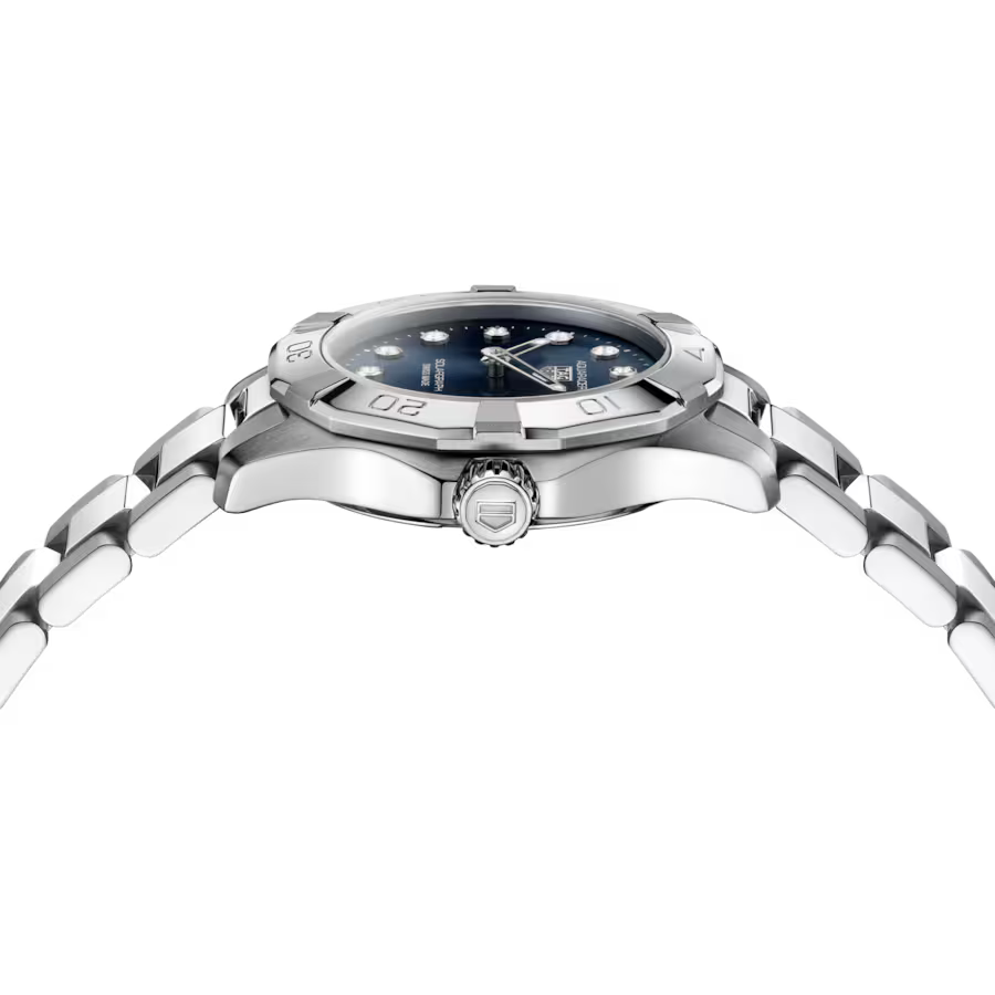 Aquaracer Professional 100 Solargraph | 28mm, Steel, Blue Dial, Womens Watch