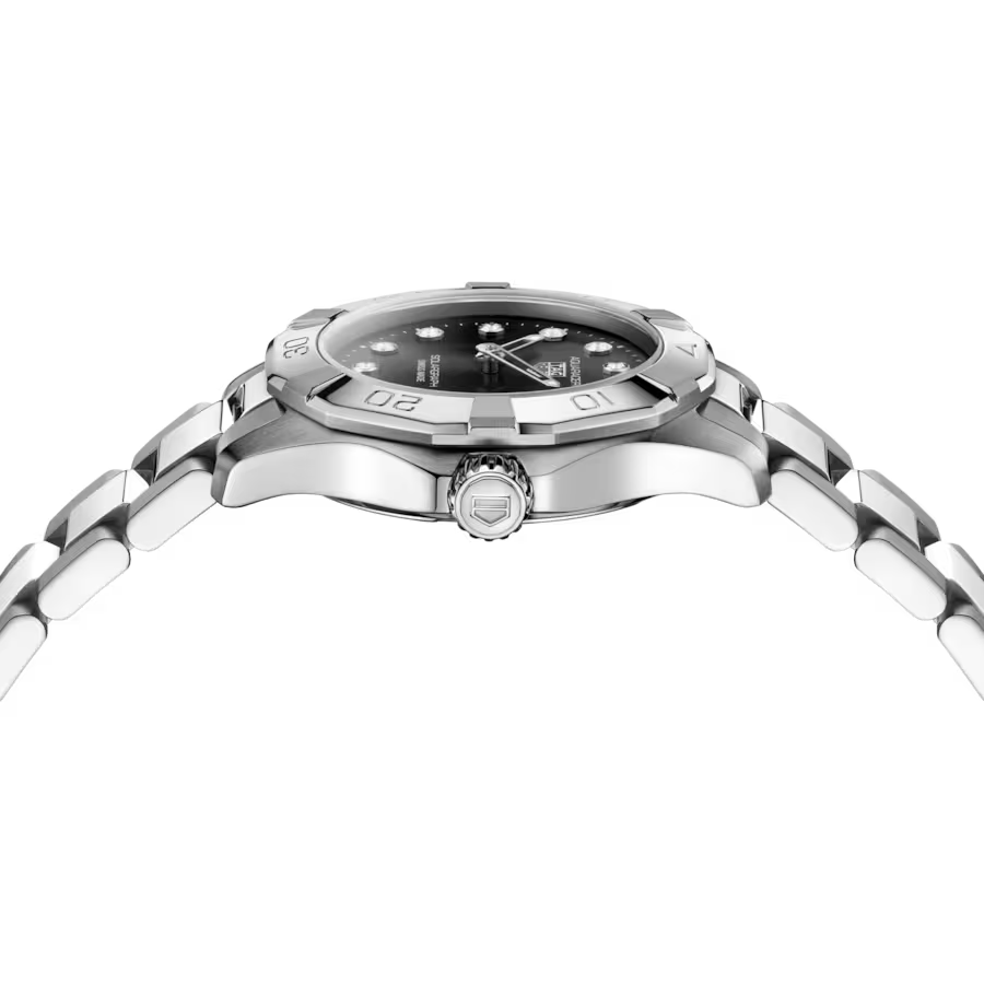 Aquaracer Professional 100 Solargraph | 28mm, Steel, Black Dial, Womens Watch