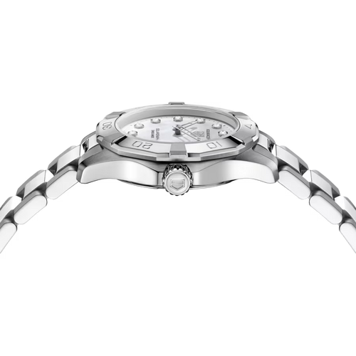 Aquaracer Professional 100 Solargraph | 28mm, Steel, Mother-of-pearl Dial, Womens Watch