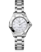 Aquaracer Professional 100 Solargraph | 28mm, Steel, Mother-of-pearl Dial, Womens Watch