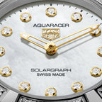 Aquaracer Professional 100 Solargraph | 28mm, Steel, Mother-of-pearl Dial, Diamond Bezel, Womens Watch