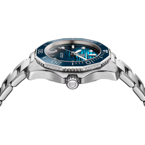 Aquaracer Professional 300 Date | 36mm, Steel, Blue Dial, Womens Watch