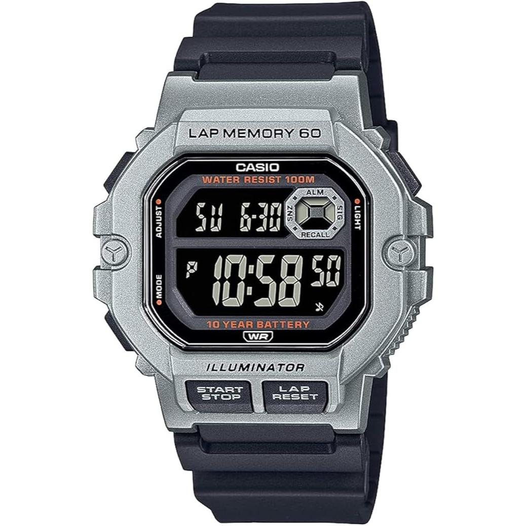Casio Digital Watch Black Silver