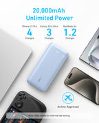 Anker Power Bank (20K, 87W, Built-In USB-C Cable) | Customizable