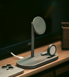 KUXIU X23 Pro 3-in-1 MagSafe Dual-Core Fast Charging Stand – Gray