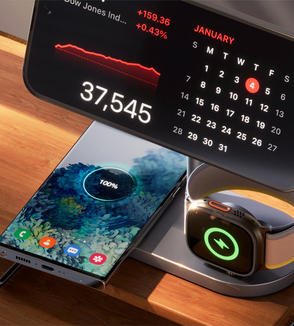 KUXIU X23Q Qi2 3-In-1 Foldable Magnetic Wireless Charging Station