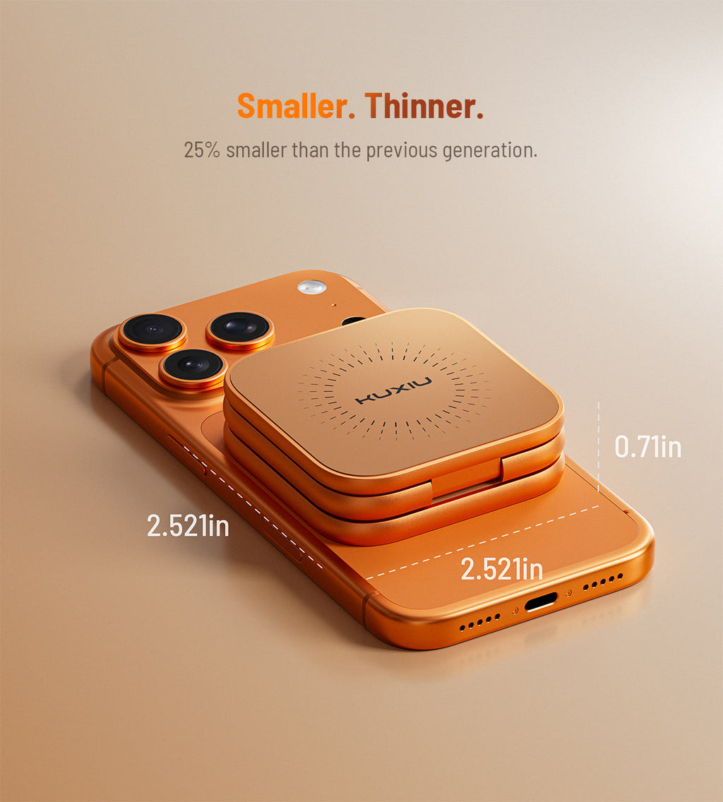 KUXIU X40 Turbo Qi2.2 Certified 25W 3-in-1 MagSafe Foldable Wireless Charging Stand  - Cosmic Orange