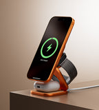 KUXIU X40 Turbo Qi2.2 Certified 25W 3-in-1 MagSafe Foldable Wireless Charging Stand  - Cosmic Orange
