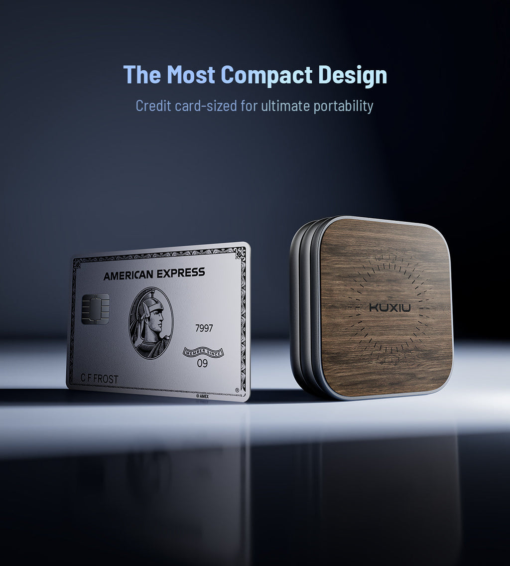 KUXIU X40 Turbo Qi2.2 Certified 25W 3-in-1 MagSafe Foldable Wireless Charging Stand  - Wood Grain