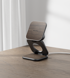 KUXIU X40 Turbo Qi2.2 Certified 25W 3-in-1 MagSafe Foldable Wireless Charging Stand  - Wood Grain