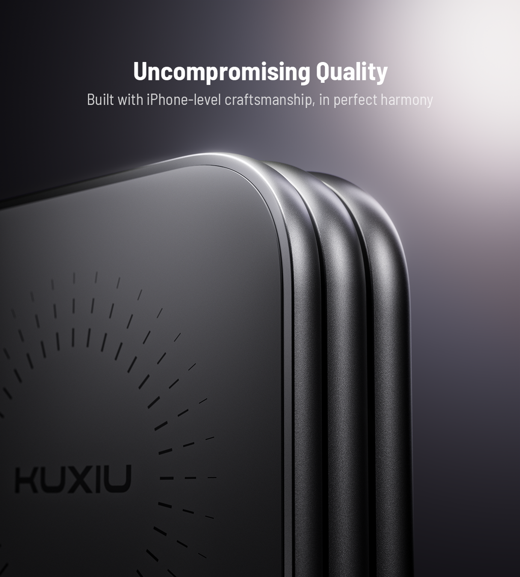 KUXIU X40 Turbo Qi2.2 Certified 25W 3-in-1 MagSafe Foldable Wireless Charging Stand - Gray