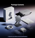 KUXIU X40 Turbo Qi2.2 Certified 25W 3-in-1 MagSafe Foldable Wireless Charging Stand - Gray