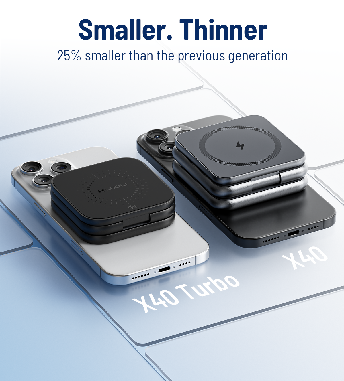 KUXIU X40 Turbo Qi2.2 Certified 25W 3-in-1 MagSafe Foldable Wireless Charging Stand  - Black