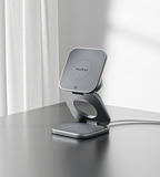 KUXIU X40 Turbo Qi2.2 Certified 25W 3-in-1 MagSafe Foldable Wireless Charging Stand - Gray