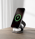 KUXIU X40 Turbo Qi2.2 Certified 25W 3-in-1 MagSafe Foldable Wireless Charging Stand  - Wood Grain