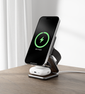 KUXIU X40 Pro 3-in-1 MagSafe Foldable Charging Stand - Wood Grain Edition