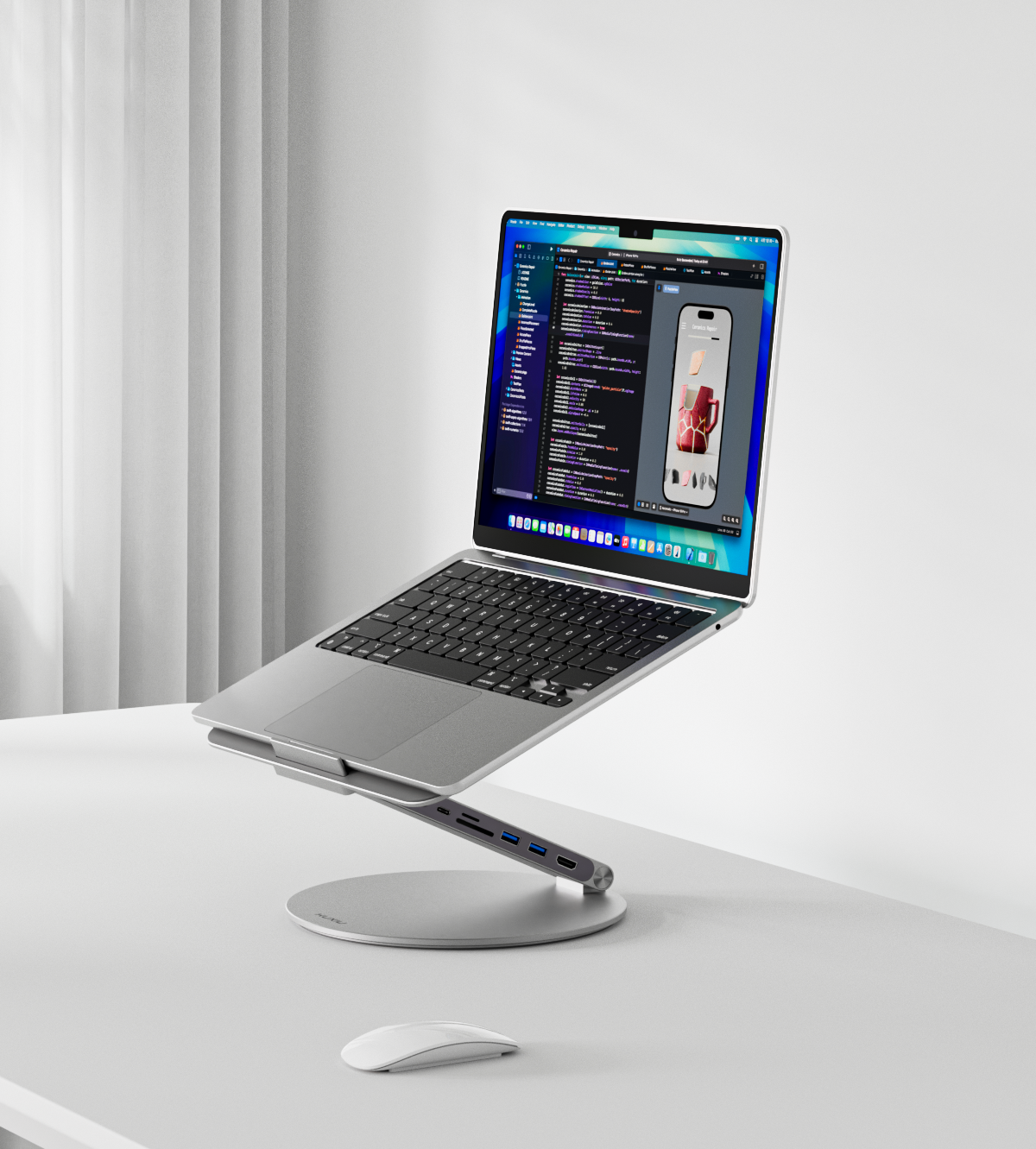 KUXIU X53 Ergonomic Laptop Stand with Built-in 8-in-1 Hub