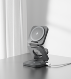 KUXIU X55 3-In-1 Foldable Magnetic Wireless Charging Station - Gray