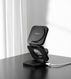 KUXIU X55 Turbo Qi2.2 Certified 25W 3-in-1 MagSafe Foldable Wireless Charging Stand  - Black