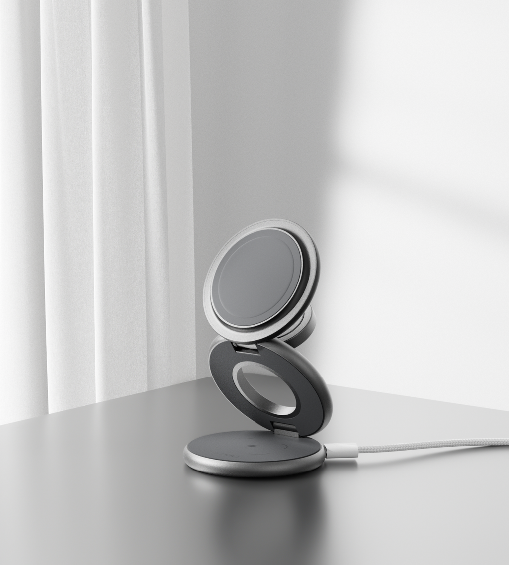 KUXIU X63 3-In-1 MagSafe Foldable Magnetic Wireless Charging Station - Gray