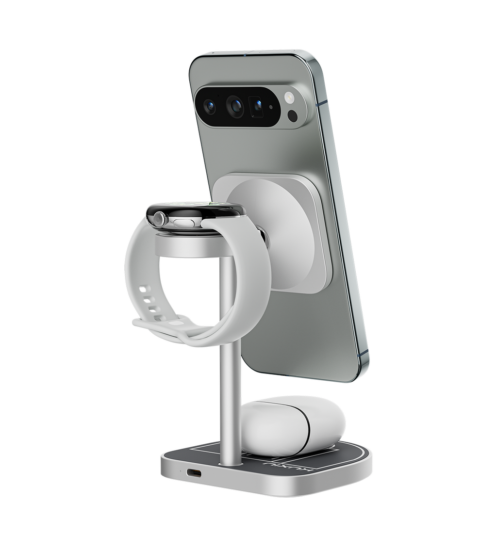 KUXIU 3-Point Power Creative 3-in-1 MagSafe Charging Stand for Google Devices
