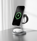 KUXIU 3-Point Power Creative 3-in-1 MagSafe Charging Stand - Gray