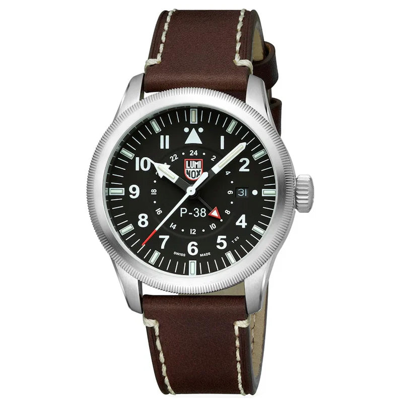 Luminox Air Pilot P-38 Lightning GMT Men's Brown Watch