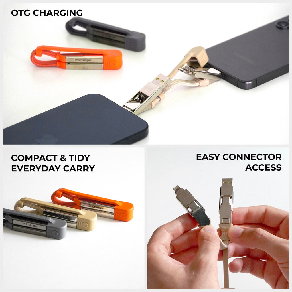 inCharge® XS - 240W Ultra Fast Charging Keyring Cable (4-in-1)