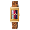 Gucci Watch G-Frame Ladies 21mm Stripe Yellow Gold