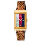 Gucci Watch G-Frame Ladies 21mm Stripe Yellow Gold