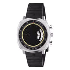 Gucci Watch Grip 40mm Silver Black Rubber