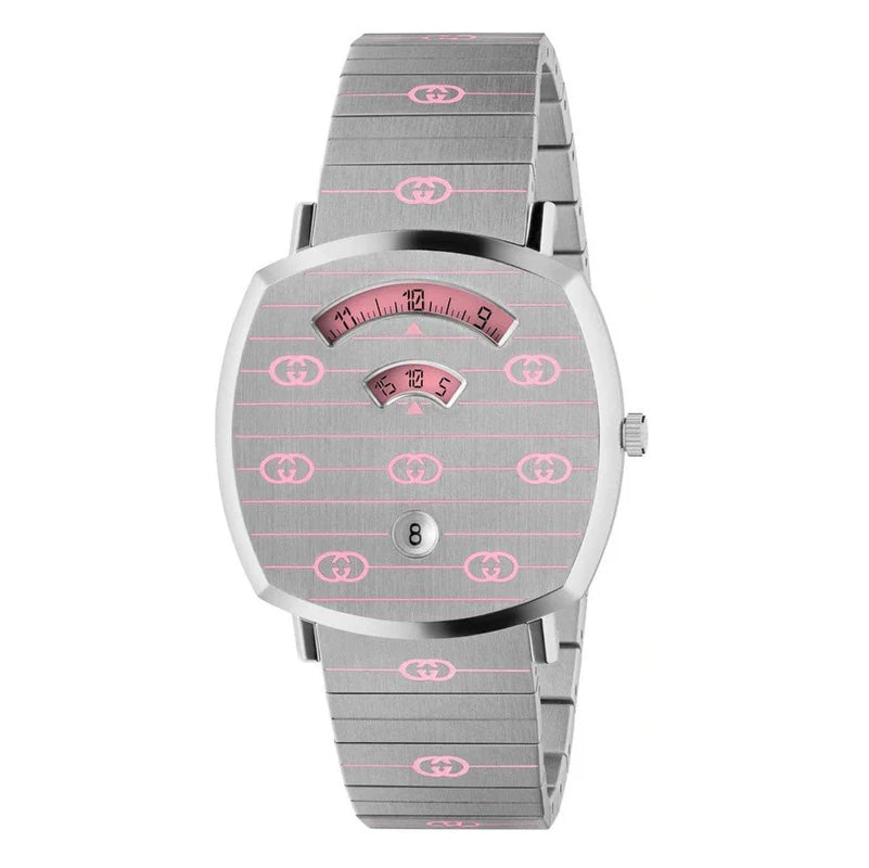 Gucci Watch Grip 38mm Silver Pink