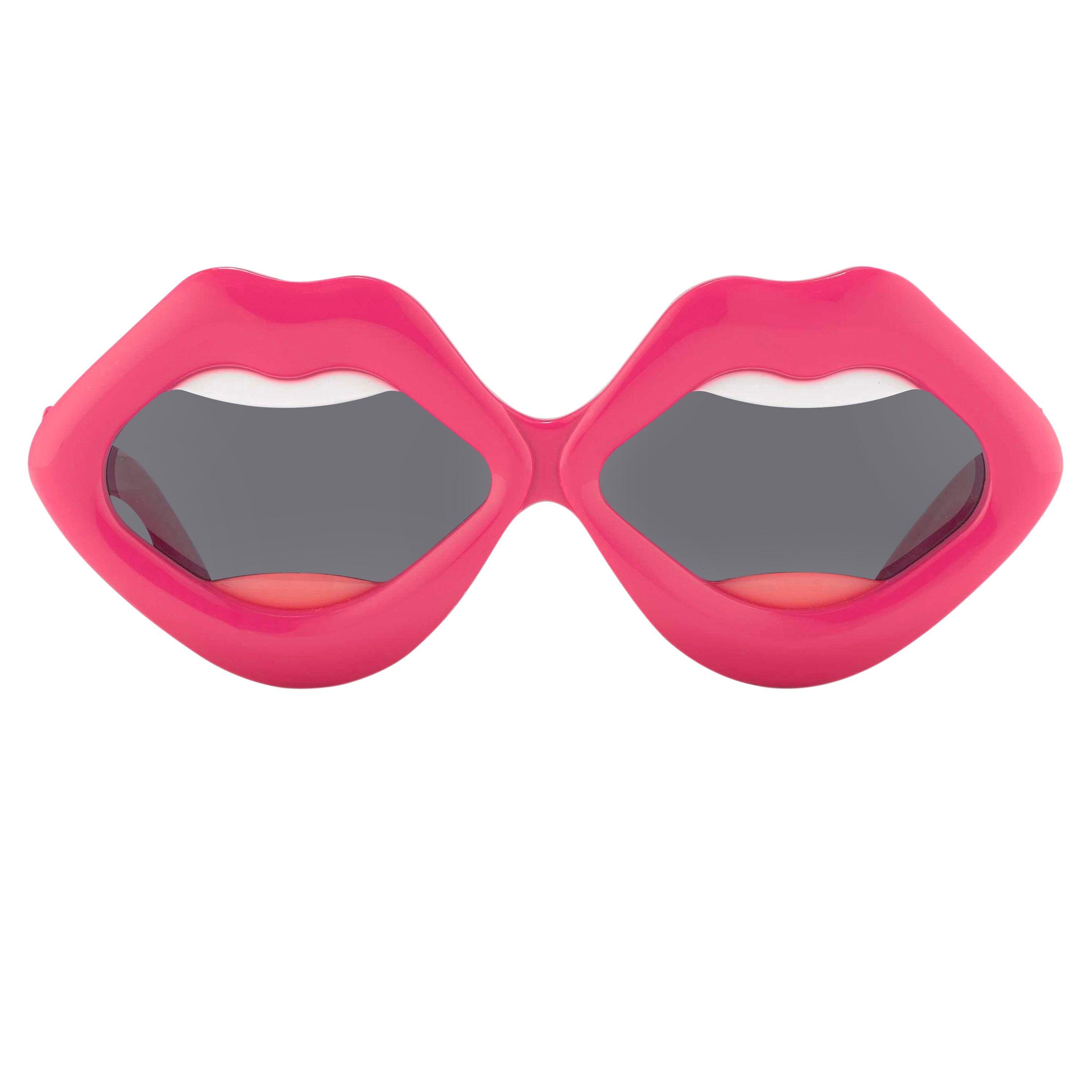 Yaz Bukey x Linda Farrow Pink Grey Sunglasses