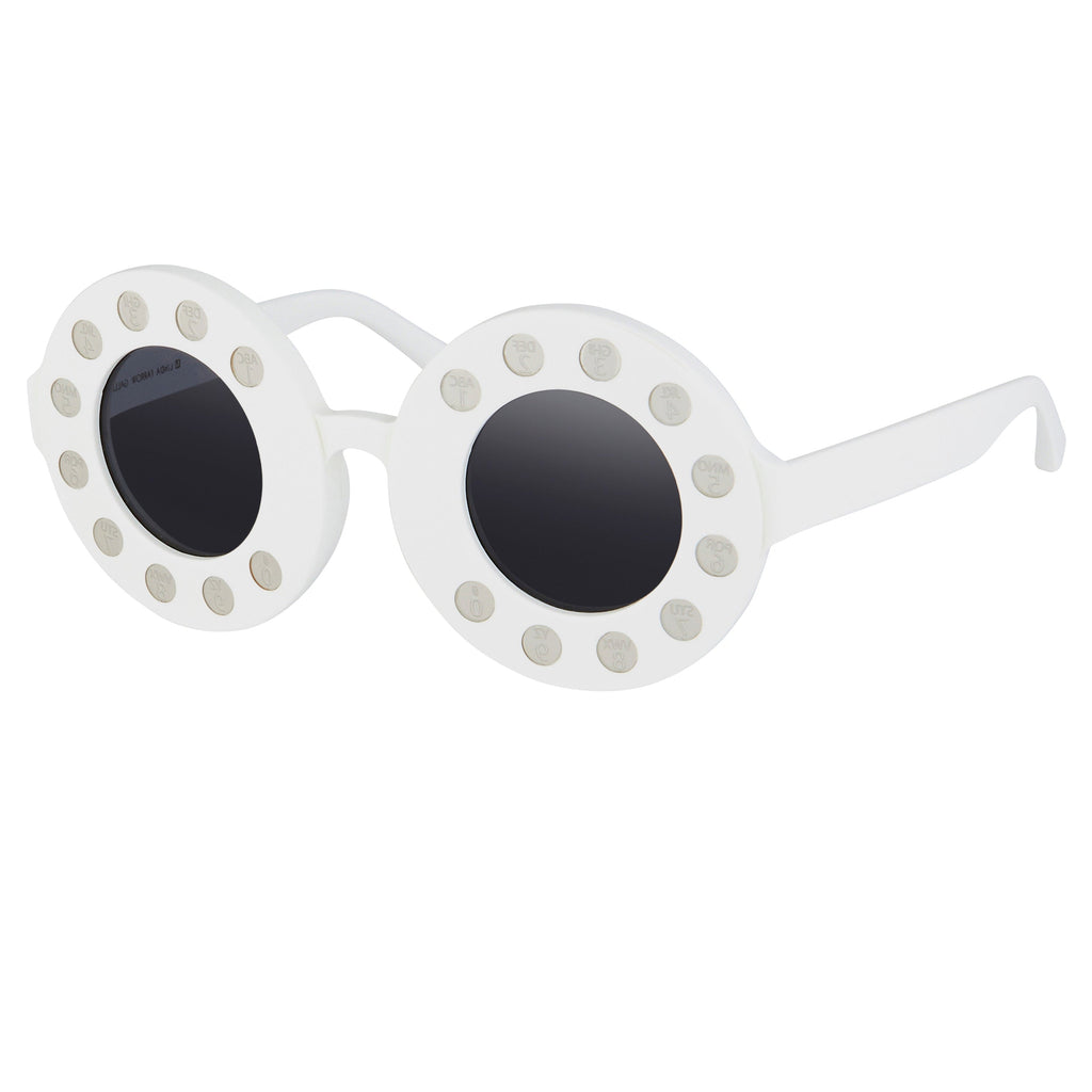 Yaz Bukey x Linda Farrow White Grey Sunglasses