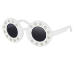 Yaz Bukey x Linda Farrow White Grey Sunglasses