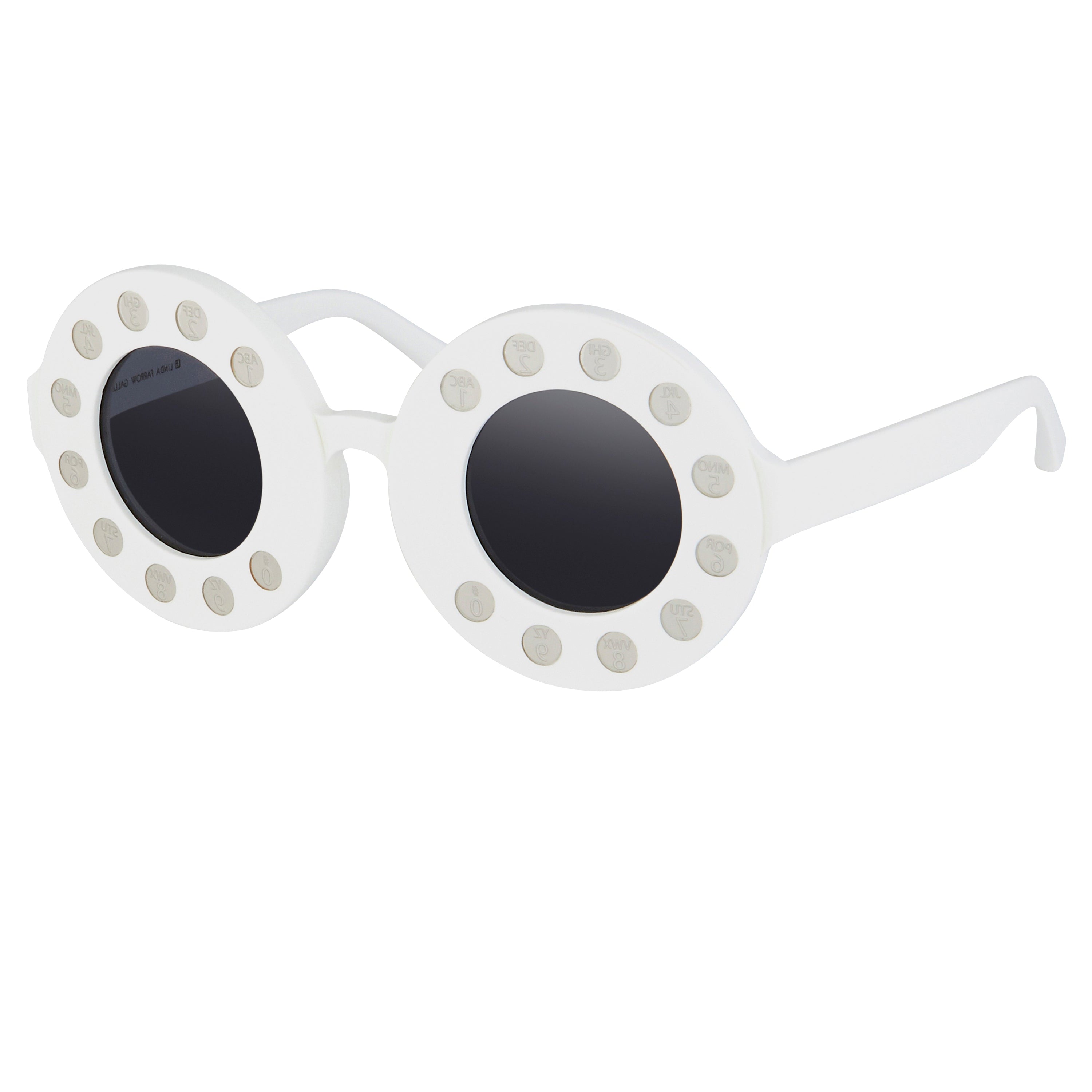 Yaz Bukey x Linda Farrow White Grey Sunglasses