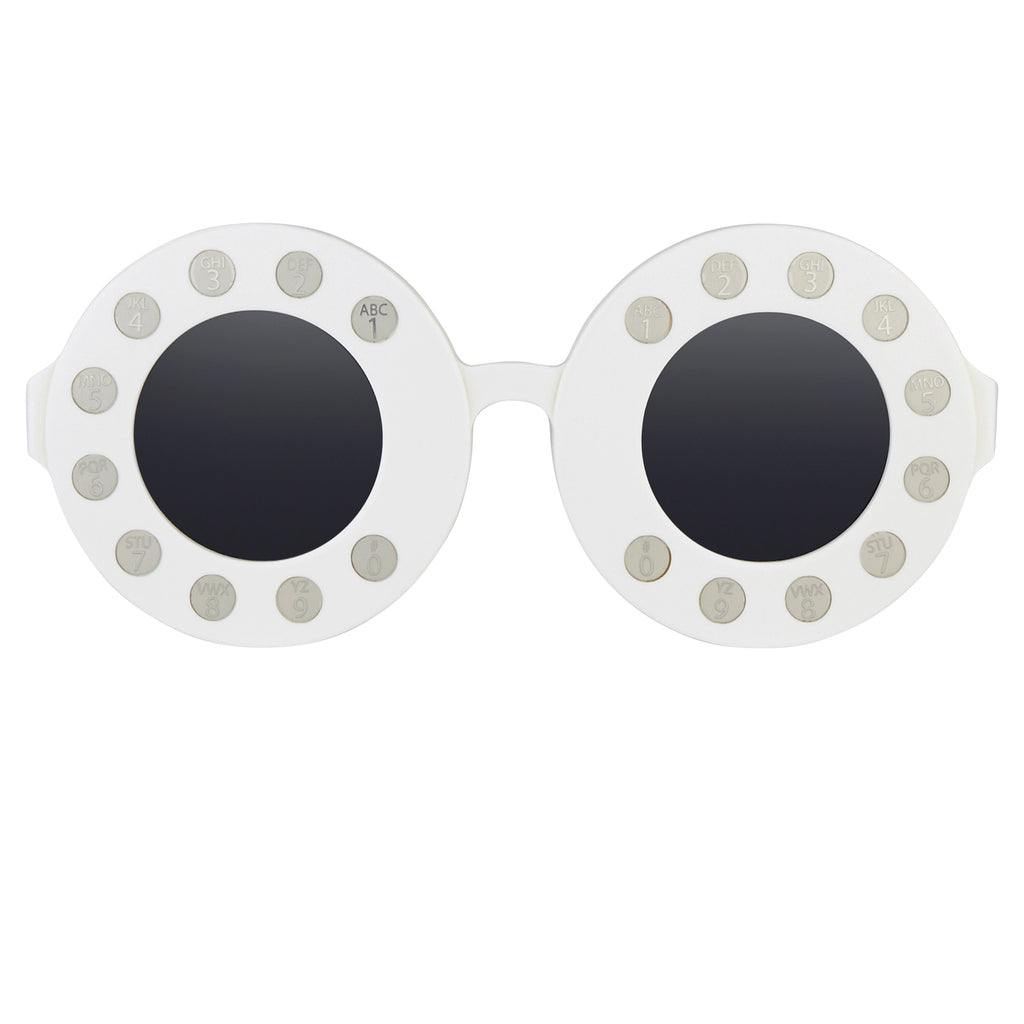 Yaz Bukey x Linda Farrow White Grey Sunglasses