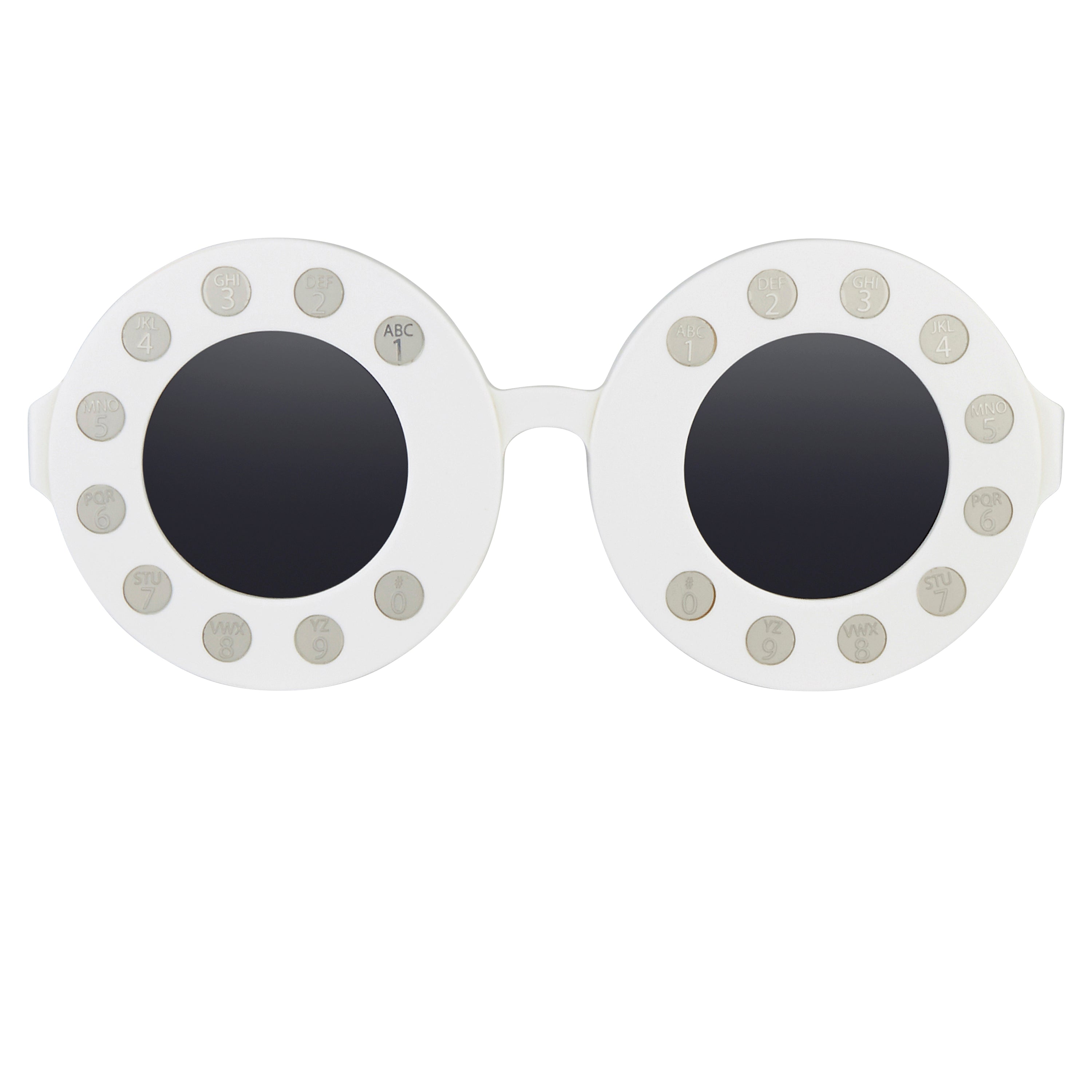 Yaz Bukey x Linda Farrow White Grey Sunglasses