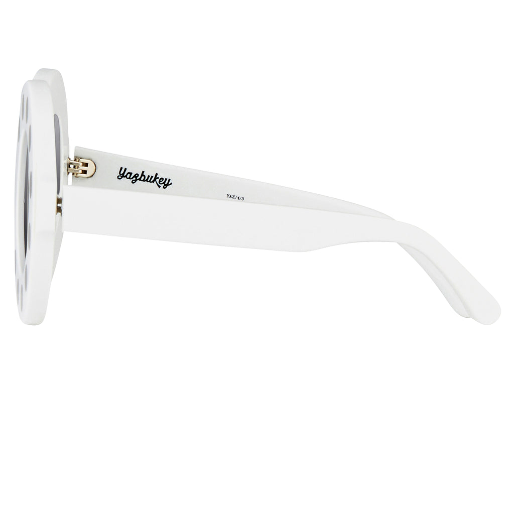 Yaz Bukey x Linda Farrow White Grey Sunglasses