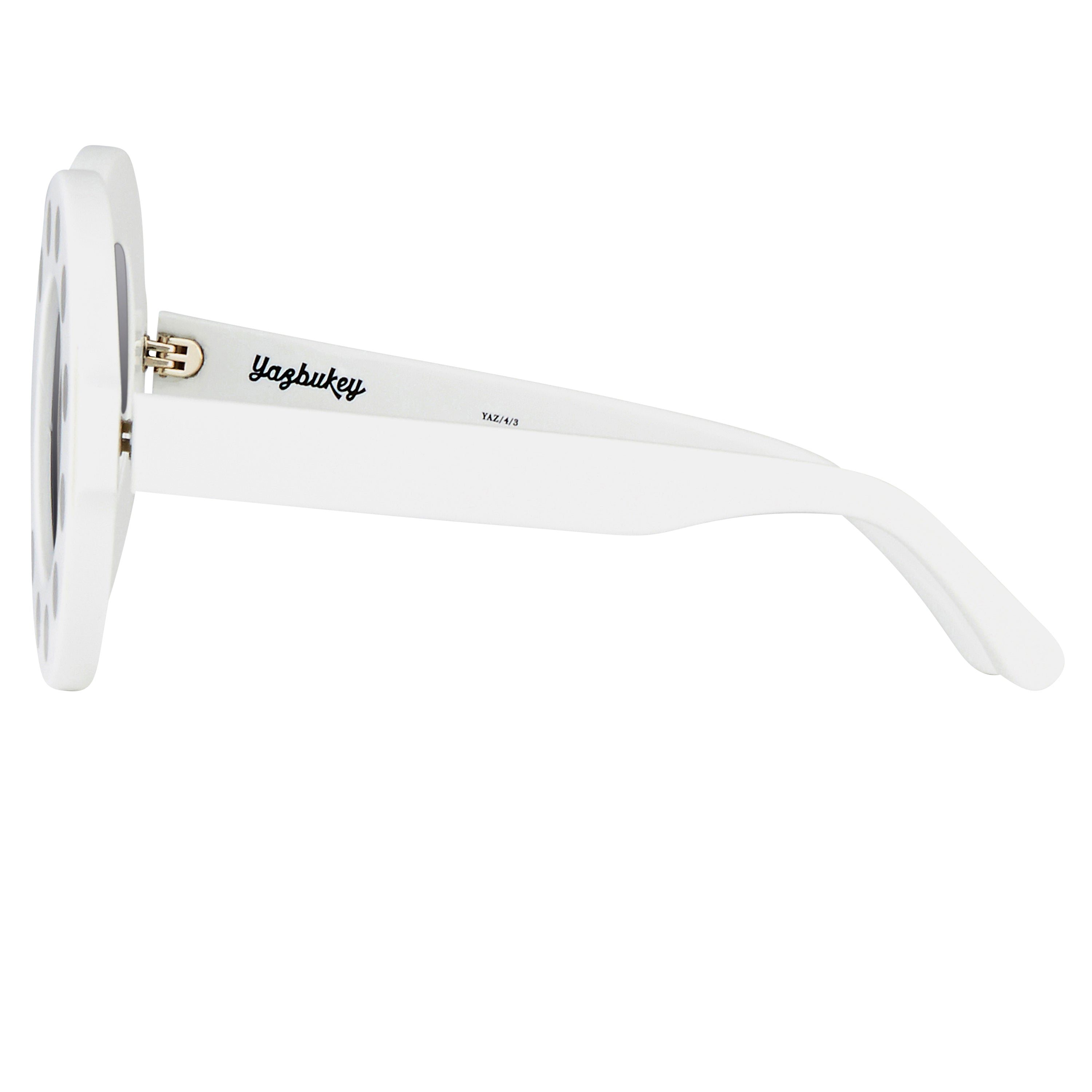 Yaz Bukey x Linda Farrow White Grey Sunglasses