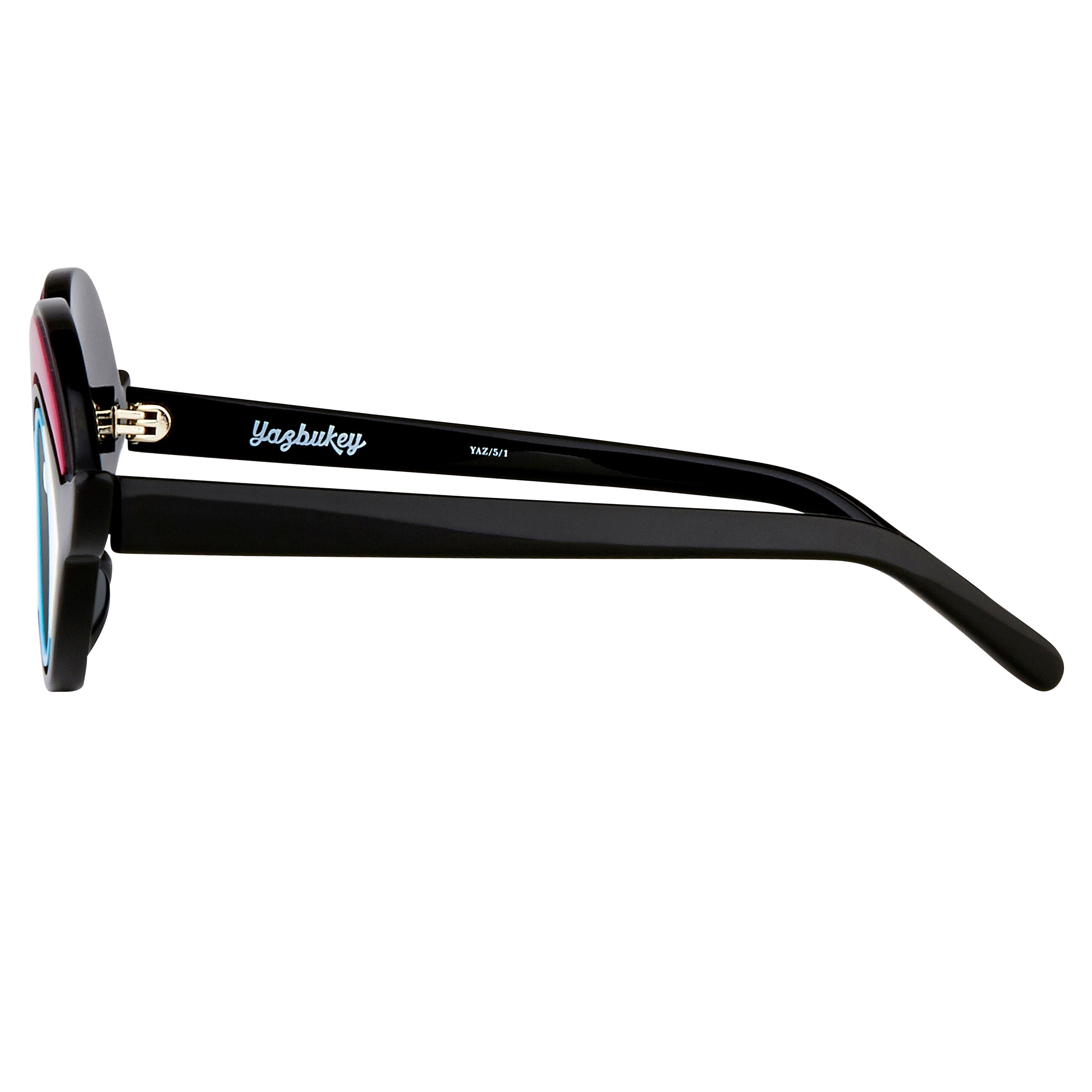 Yaz Bukey x Linda Farrow Black Red Sunglasses