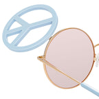 Yaz Bukey x Linda Farrow Blue Pink Sunglasses