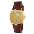 Gucci Unisex Watch Grip 35mm Yellow Gold Red Alligator